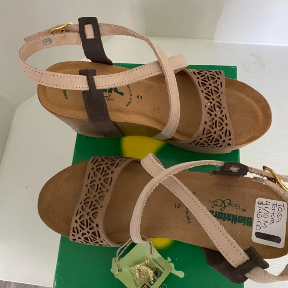BioNatura Tessa Tortora Wedge Sandals - Size 41EU /10M US - Picture 4 of 12